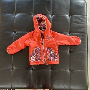 Patagonia Kids Floral Raincoat - Red and Orange